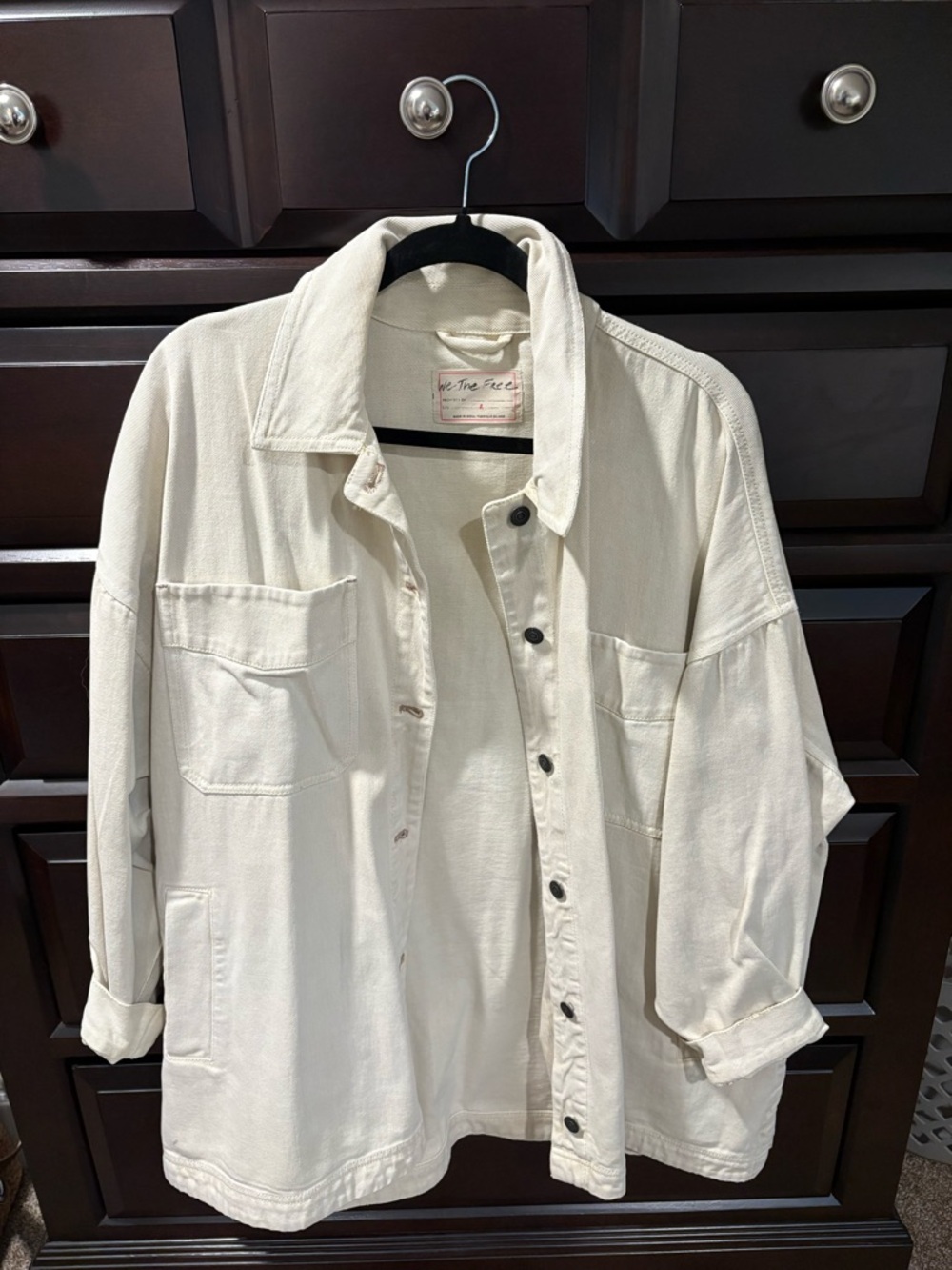 Free people  Cream Utility Overshirt Jacket